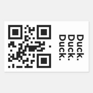 Adesivo Retangular Código inútil de QR: Pato