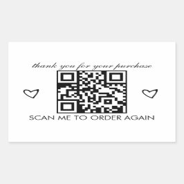 Adesivo Retangular Código QR de negócios boutique Minimalista Obrigad