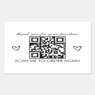 Adesivo Retangular Código QR de negócios boutique Minimalista Obrigad