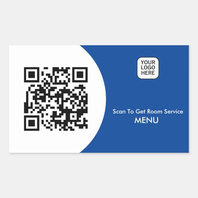 Adesivo Retangular Código QR do Menu de Serviço do Hotel Personalizad (Frente)