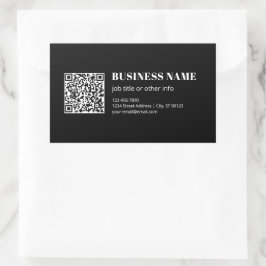 Adesivo Retangular Código QR personalizado & Texto retrô-moderno edit