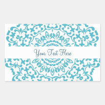 Colar Elegante Branco Azul-Teal Lace Clássico Perx