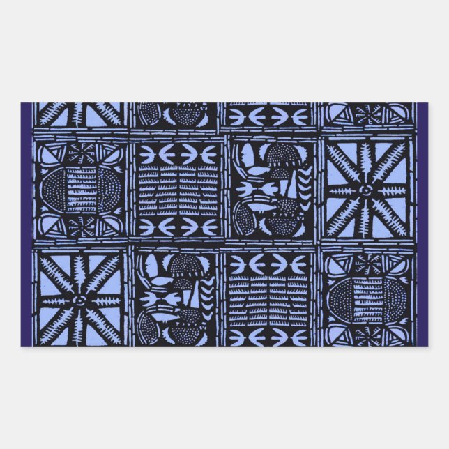 Adesivo Retangular Colcha Batik Indigo - Azul (Frente)