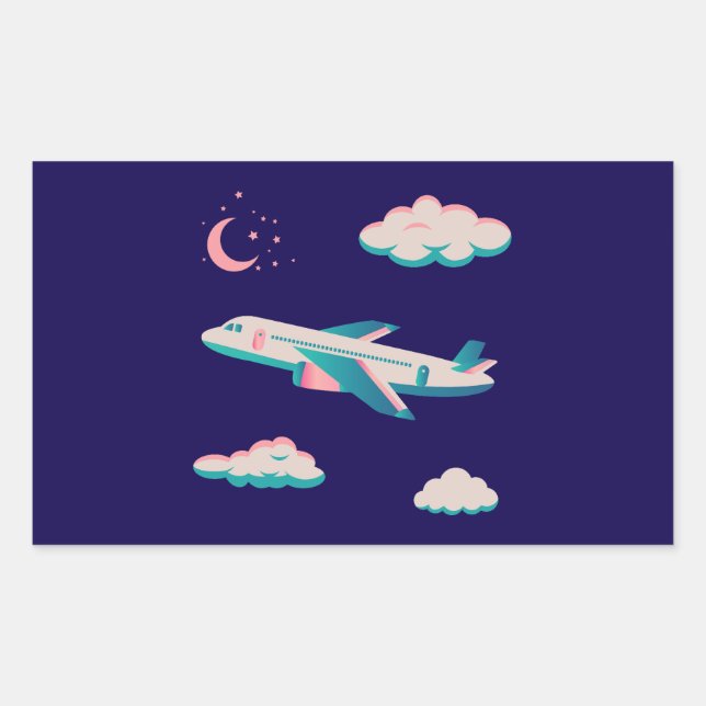 Adesivo Retangular Coleção de Festas de Aviões! (Frente)