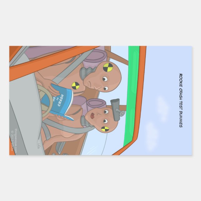 Adesivo Retangular Coletor Retangular de Ensaio de Acidente de Rookie (Frente)