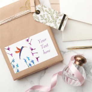 Adesivo Retangular Colibri floral
