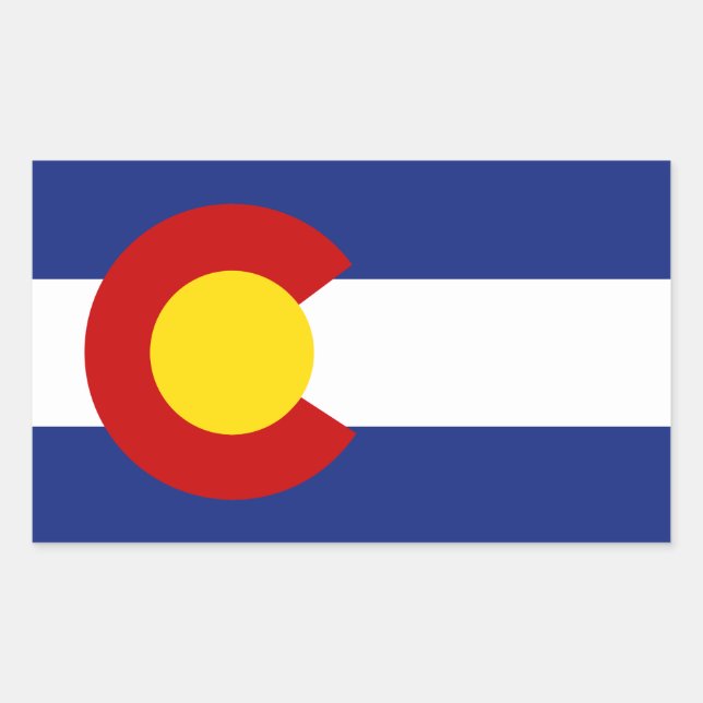 Adesivo Retangular Colorado Flag (Frente)