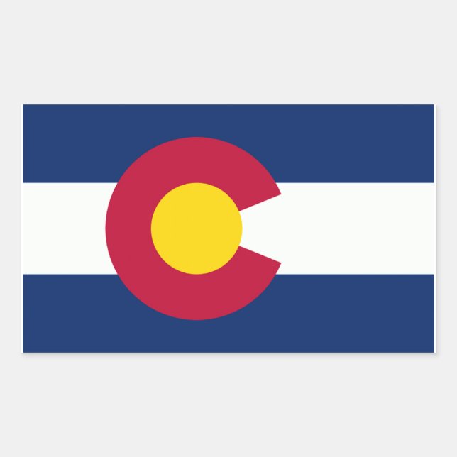 Adesivo Retangular Colorado Flag (Frente)