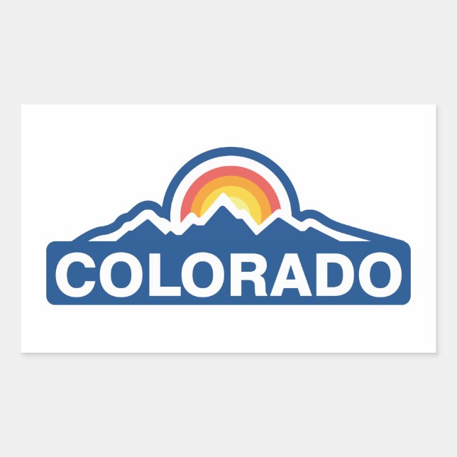 Adesivo Retangular Colorado Flag Mountain (Frente)