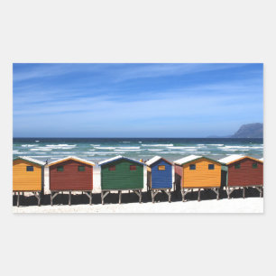 Adesivo Retangular Colorful Beach Huts
