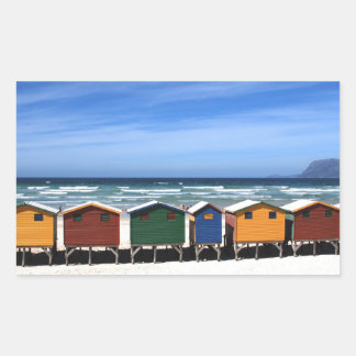 Adesivo Retangular Colorful Beach Huts