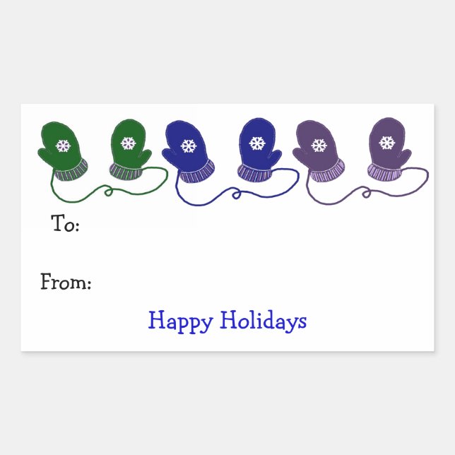 Adesivo Retangular Colorida Mittens (Frente)