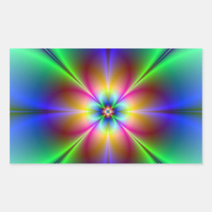 Adesivo Retangular Colorida Neon Daisy