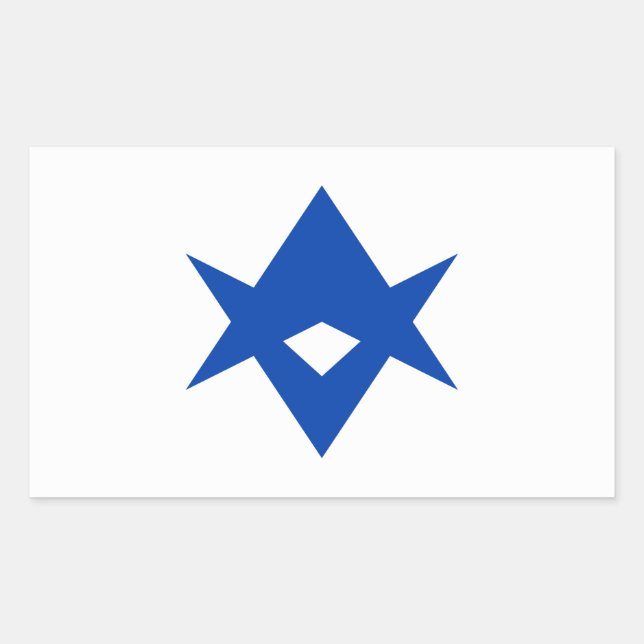 Adesivo retangular com a bandeira da cidade de Toy (Frente)