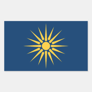 Adesivo retangular com a bandeira da Macedônia, Gr