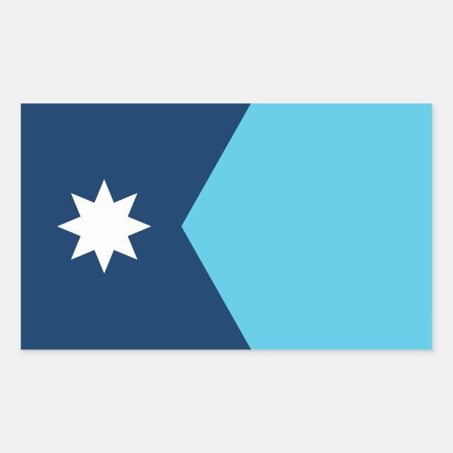 Adesivo retangular com a bandeira de Minnesota, EU (Frente)