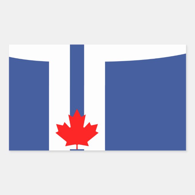 Adesivo retangular com a bandeira de Toronto (Frente)