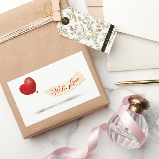 Adesivo Retangular Com Amor (Presentear)