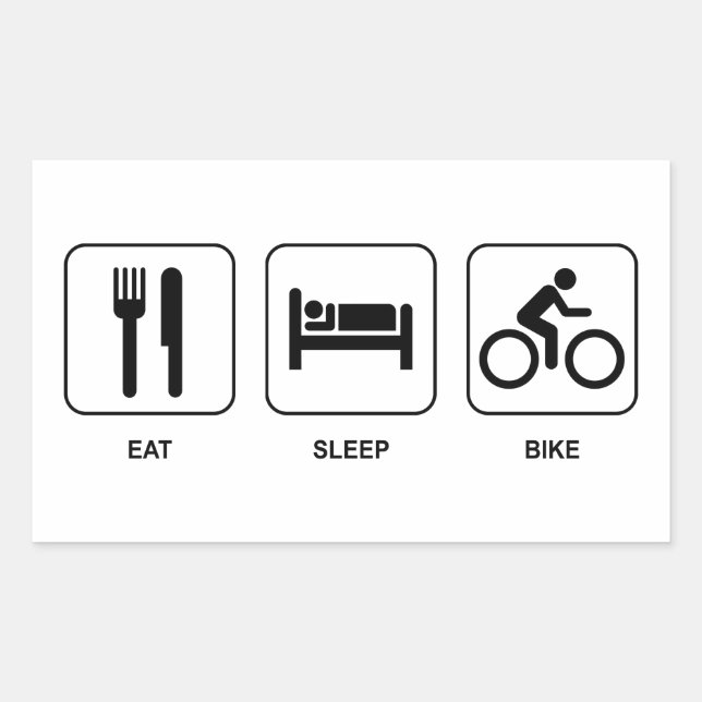 Adesivo Retangular Coma bicicleta do sono (Frente)