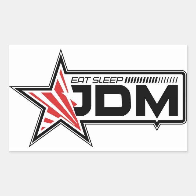 Adesivo Retangular Coma, Durma, JDM Sticker (Frente)