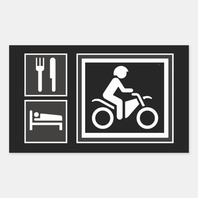 Adesivo Retangular Coma. Durma. RIDE! (Frente)