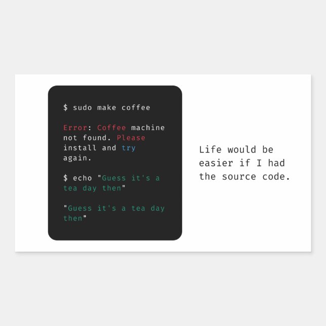 Adesivo Retangular Comando Geeky Computer (Frente)