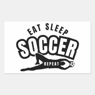 Adesivo Retangular comer dormir futebol repetir