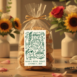 Adesivo Retangular Comida Italiana That's Amore PERSONALIZADO Chá de 