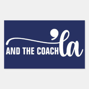 Adesivo Retangular Comma la & Coach Kamala Harris Coach Blue