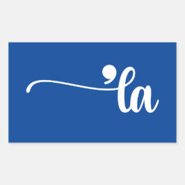 Adesivo Retangular Comma La | Kamala Harris Blue