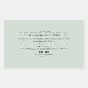 Adesivo Retangular Componentes de produtos de beleza empresarial orgâ