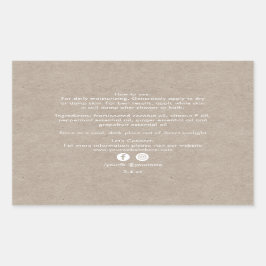 Adesivo Retangular Componentes de produtos de beleza orgânica Kraft R