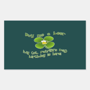 Adesivo Retangular Comprar-me uma cerveja Meu aniversário é Aqui Rua