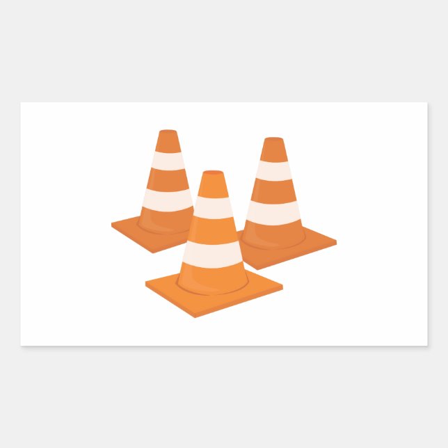 Adesivo Retangular Cones de Tráfego (Frente)