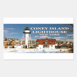 Adesivo Retangular Coney Island Lighthouse, Nova Iorque
