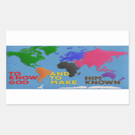 Adesivo Retangular Conhecer Deus e fazê-lo sentir-se feliz