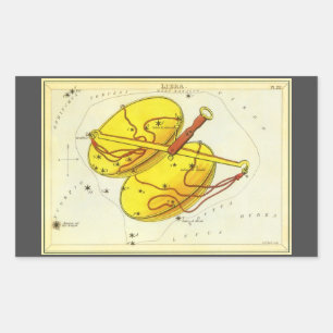 Adesivo Retangular Constelação da Escala de Libra da Astrologia Zod