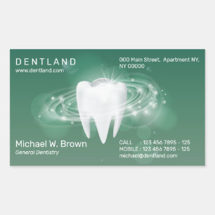 Adesivo Retangular Consultório Odontológico Dentista Verde