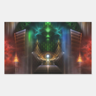 Adesivo Retangular Contemplando Arte Fractal Oz