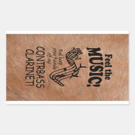 Adesivo Retangular Contrabass Clarinet Sente O Sti Da Música Retangul