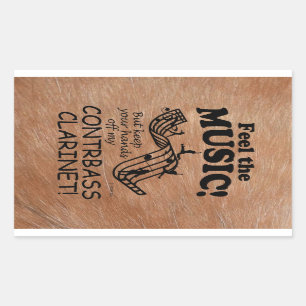 Adesivo Retangular Contrabass Clarinet Sente O Sti Da Música Retangul