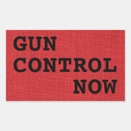 Adesivo Retangular Controle de Armas Agora na Foto do Red Linen