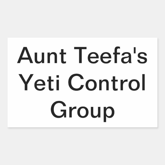 Adesivo Retangular Controle de Yeti da Tia Teefa Hankamer Artjunkhaus (Frente)