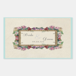 Adesivo Retangular Convidado Formal Elegante Clássico do Dourado & La