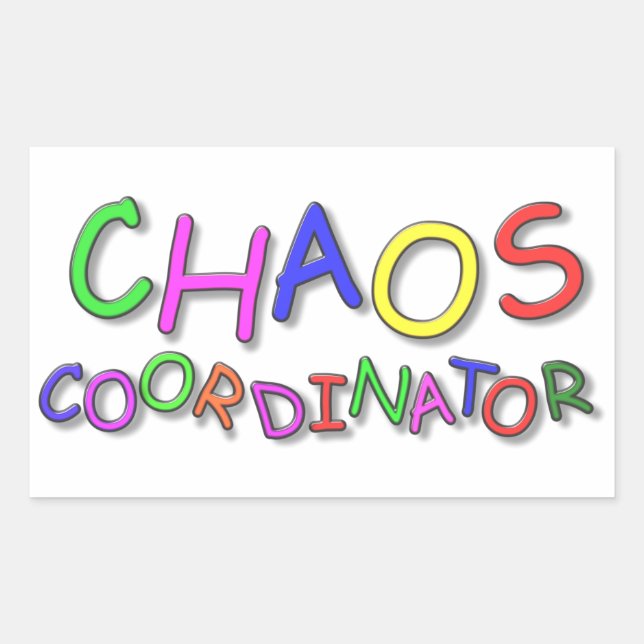 Adesivo Retangular Coordenador de caos (Frente)