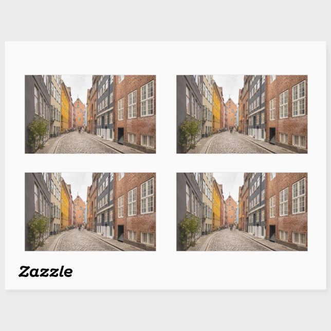 Adesivo Retangular Copenhaga Dinamarca (Folha)