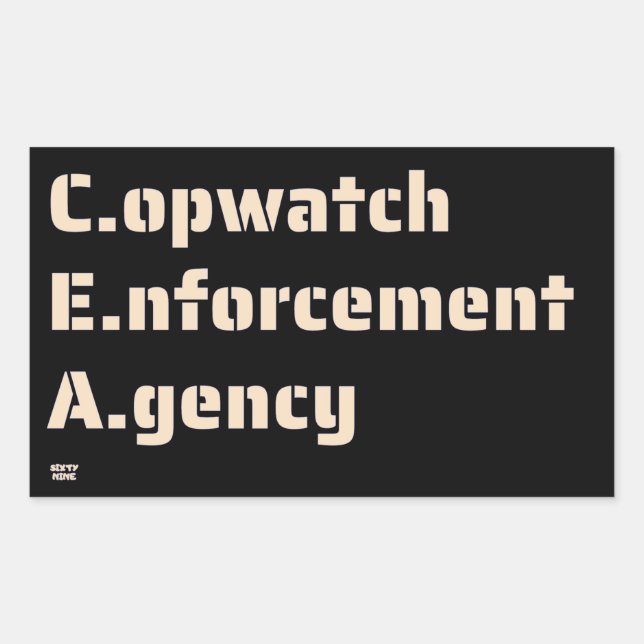 ADESIVO RETANGULAR "COPWATCH ENFORCECE AGENCY" (Frente)