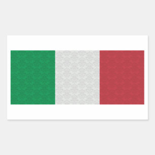 Adesivo Retangular Cor damasco italiana da bandeira