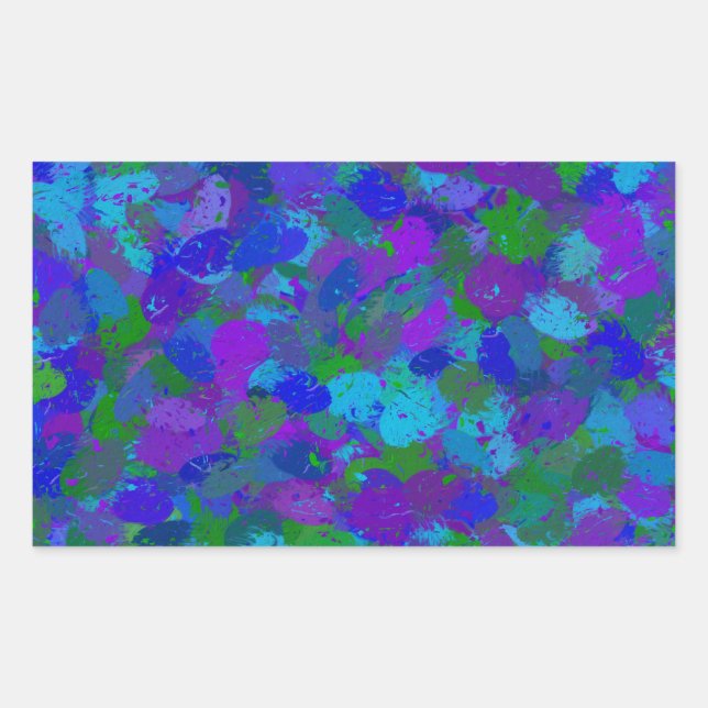 Adesivo Retangular Cor do Peacock (Frente)