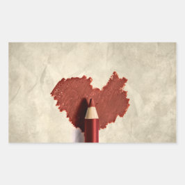 Adesivo Retangular Coração Escrevado